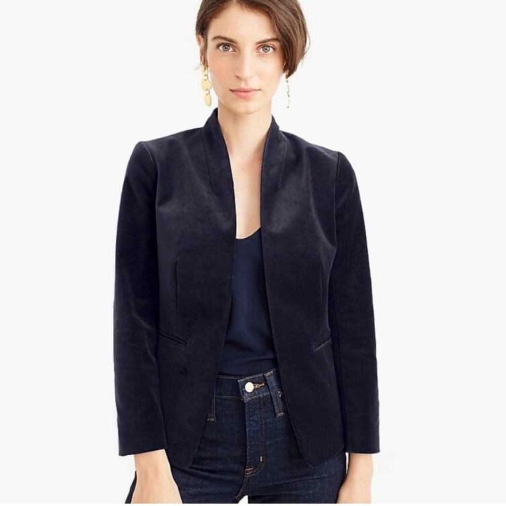 JCREW 365 Going Out Suede Blue Blazer